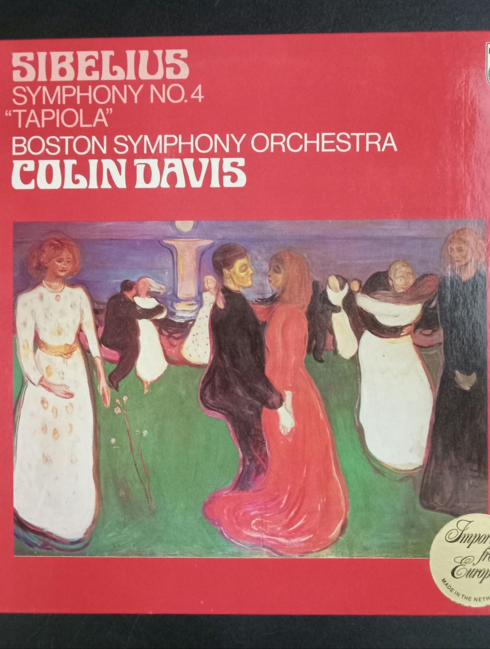 Sibelius - Symphony no 4 - Colin Davis - Boston Symphony: Philips Lp Record